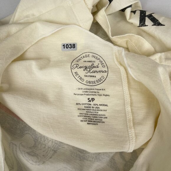 Recycled Karma AC/DC Hells Bells Back In Black Graphic Band Tee Crisscross S - Picture 5 of 8